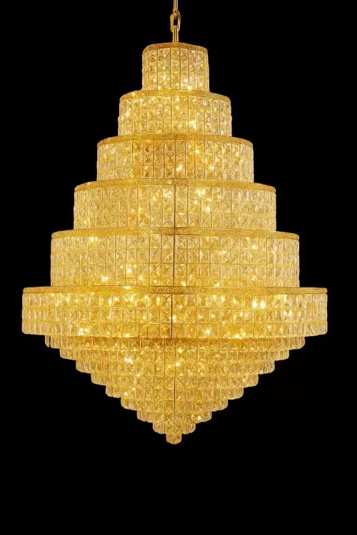Grand-Pyramid-Gold-Crystal-Double-Height-Chandelier