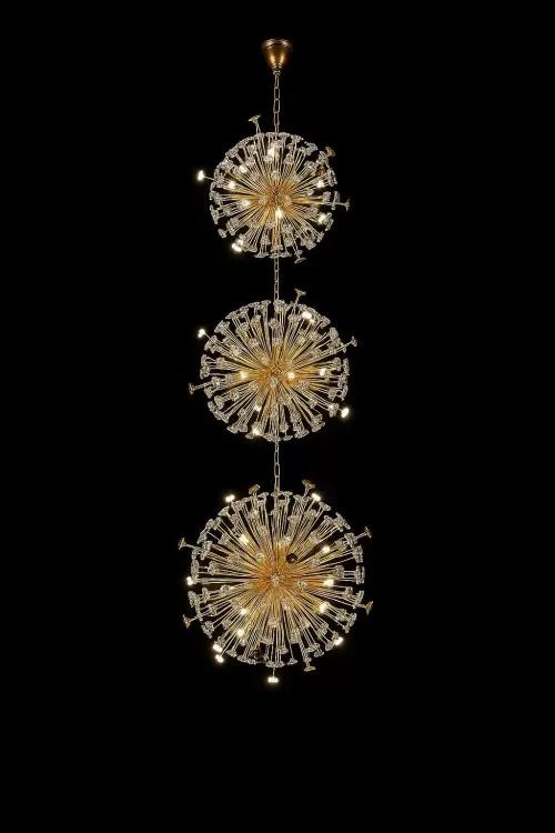 Triple-Dandelion-Crystal-Chandelier